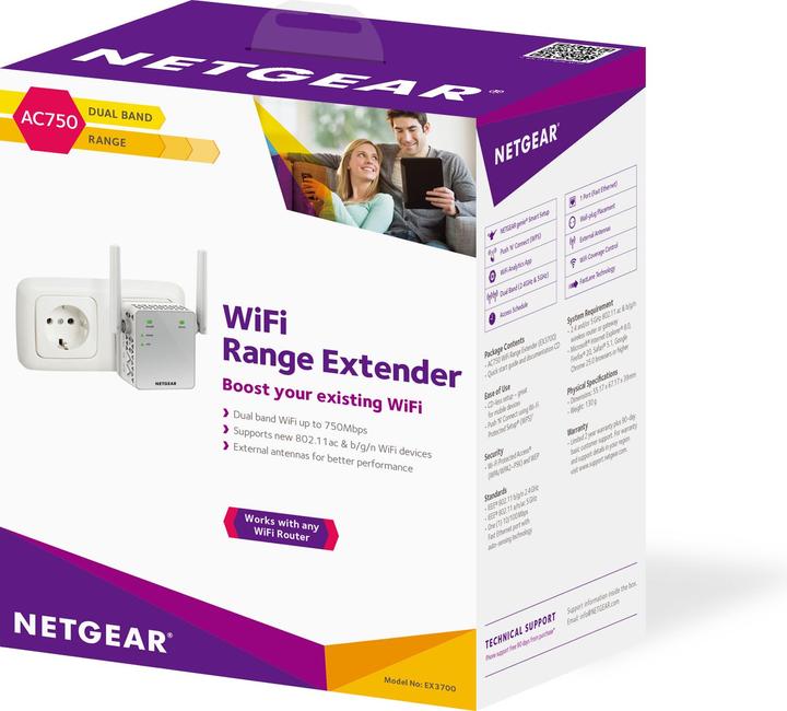 Produktbild Netgear Ex3700-100pes (433 Mbit/s, 300 Mbit/s)
