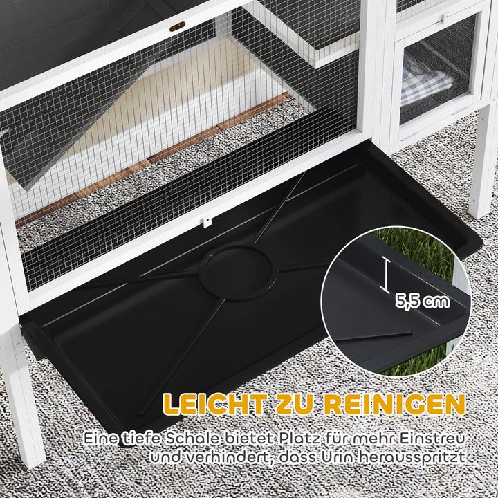 Image du produit PawHut Kaninchenstall Tannenholz, Metall Grau
