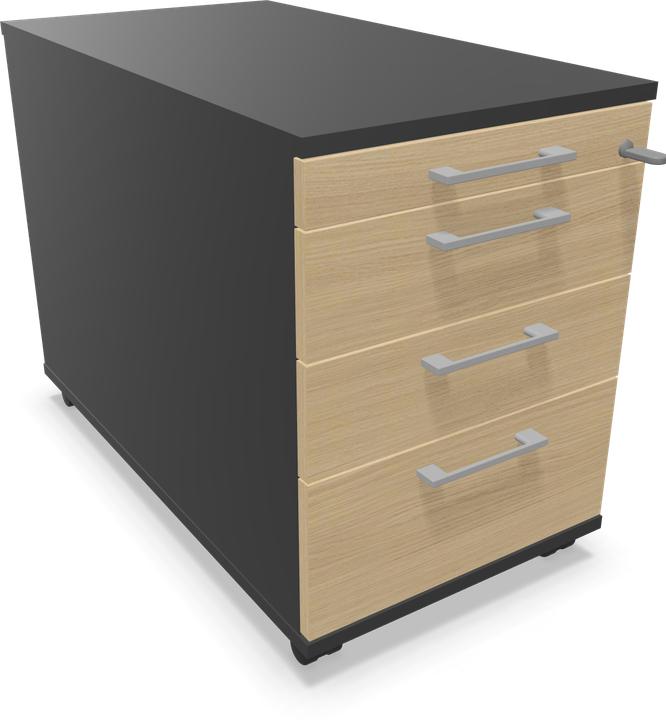 Black, Dark grey, Oak decor bleached, Silver grey