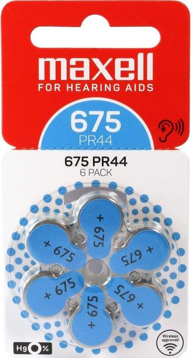 Immagine prodotto Maxell Batteria per apparecchi acustici PR44-675 (6 pz., PR44)