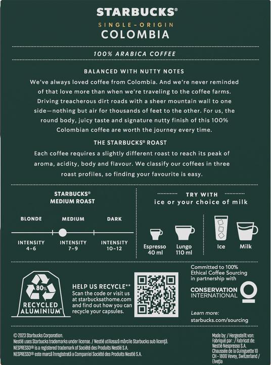 Actual product image Starbucks Colombia (36 x Port.)