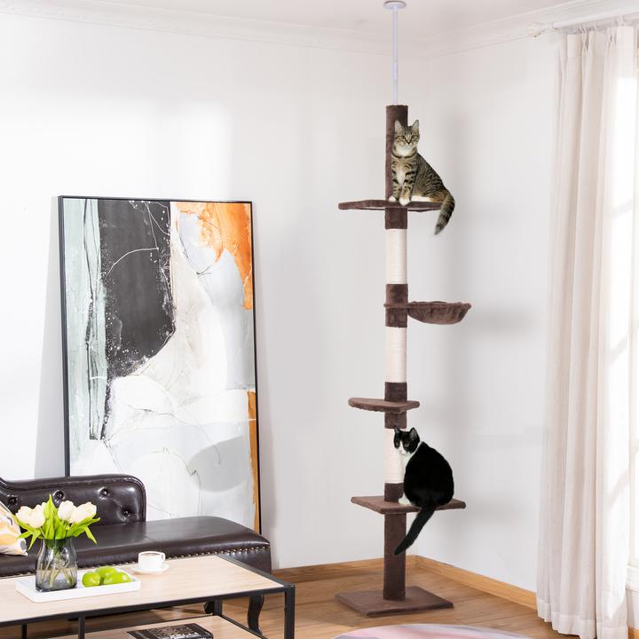 Actual product image PawHut Cat tree height adjustable (260 cm, Brown)