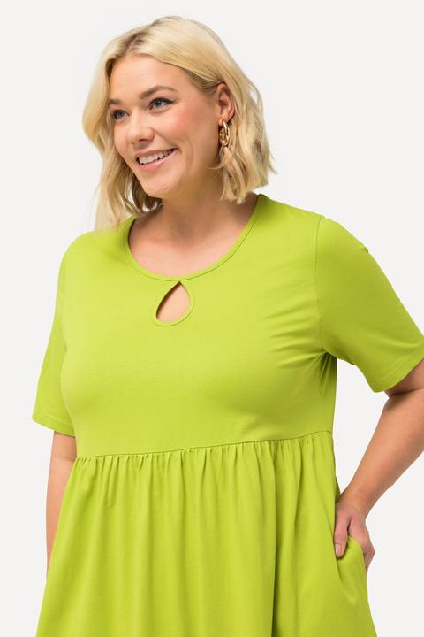 Actual product image Ulla Popken Keyhole Neckline Empire Knit A-line Pocket Dress (54)