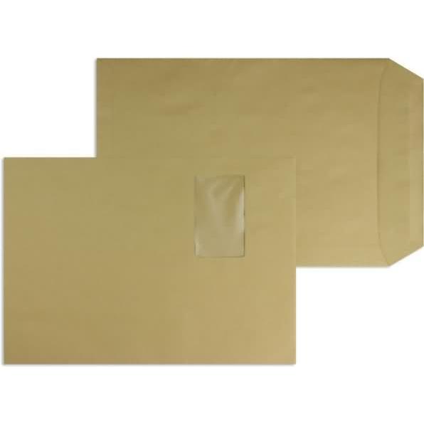 Blanke, Versandtasche + Luftpolstertasche, Versandtaschen C4 90g/qm gummiert Fenster VE=250 Stück braun