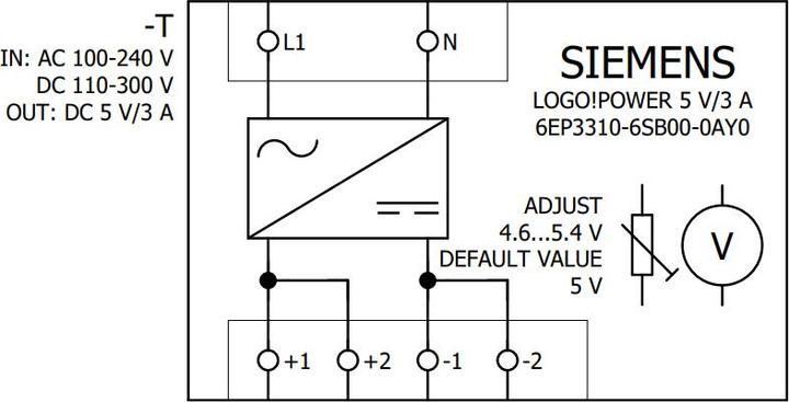 Actual product image Siemens DIN rail power supply (DIN rail