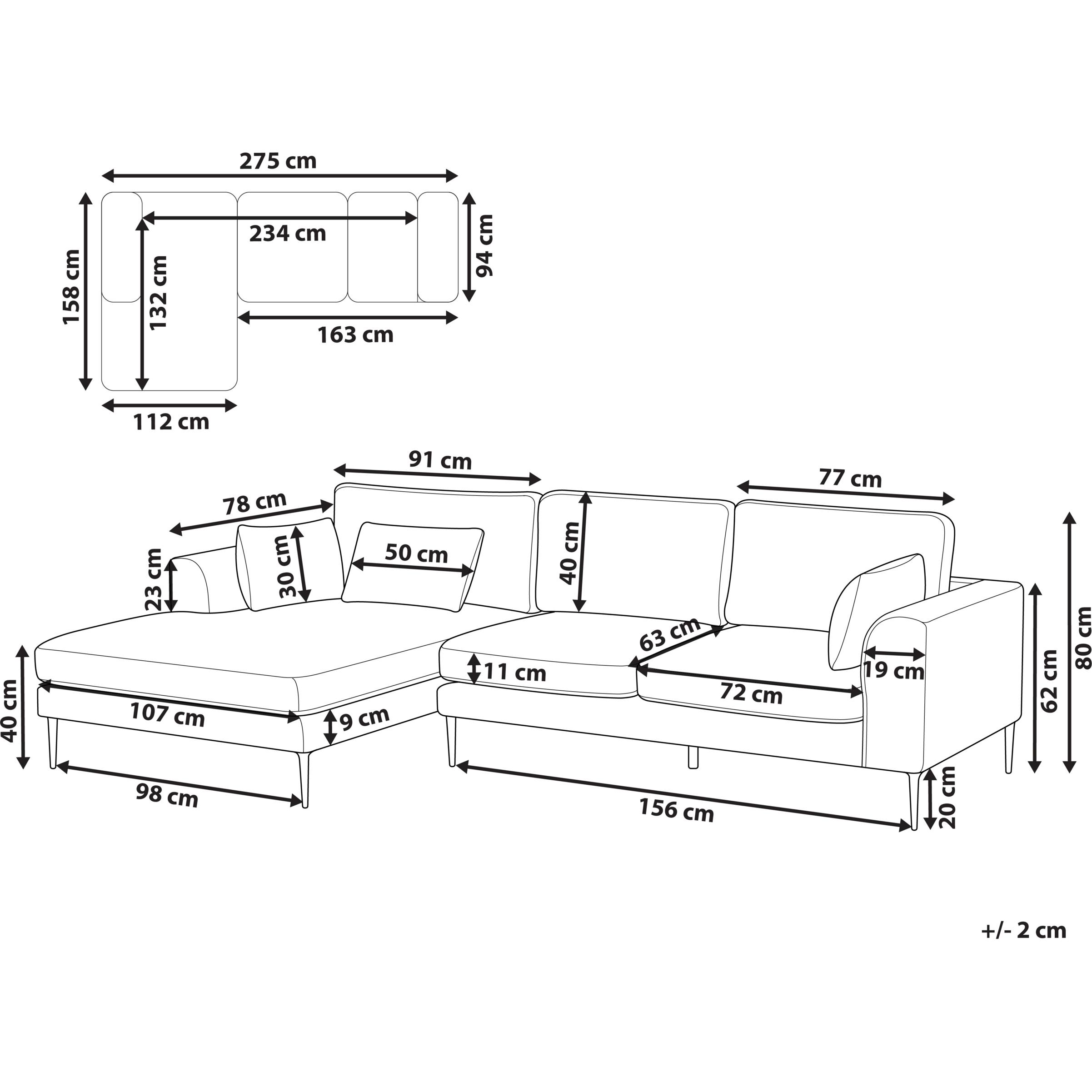 Thumbnail - Beliani, Sofa, Flam (Ecksofa)