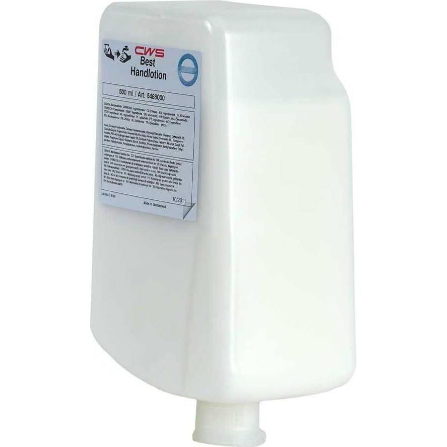 CWS, Crema mani, Crema idratante per le mani, conf. da 12 flaconi da 0,5 l, bianco. (500 ml)