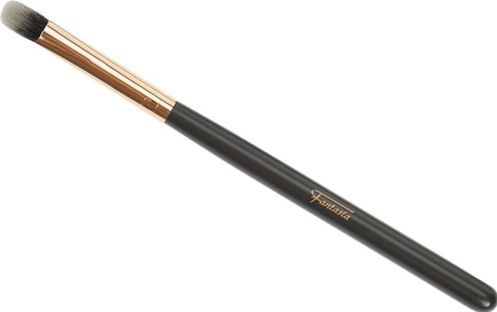 Bananenpinsel mit kupferfarbener Zwinge, brauner Griff, Synthetikhaar (Concealer)