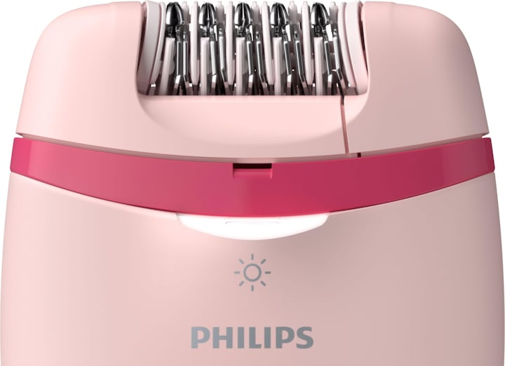 Actual product image Philips Corded Compact Epilator BRE285/00 Satinelle Essential Baltas/Rožinė, Corded
