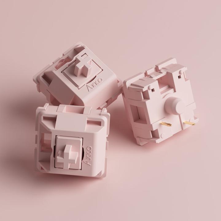 Immagine prodotto Akko CS POM Rosa Interruttori, meccanici, 3 pin, lineari, stelo MX, 45g - 45 pezzi