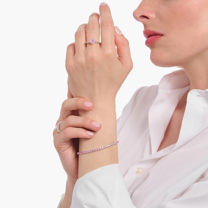 Immagine prodotto Thomas Sabo Anello con pietra rosa taglio brillante (56, 925 Argento)