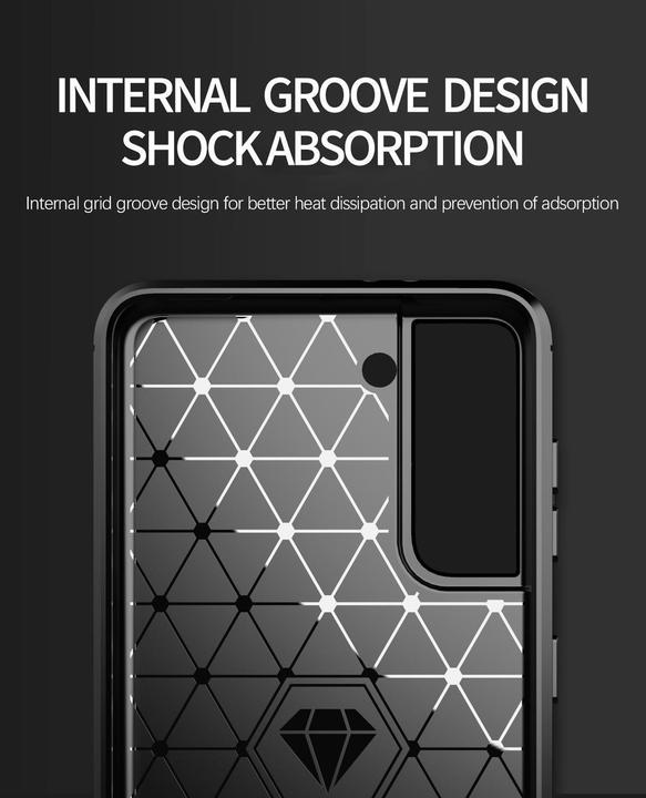 Produktbild Cadorabo TPU Ultra Slim carbon edelstahl Kombi Cover (Samsung Galaxy S21+)
