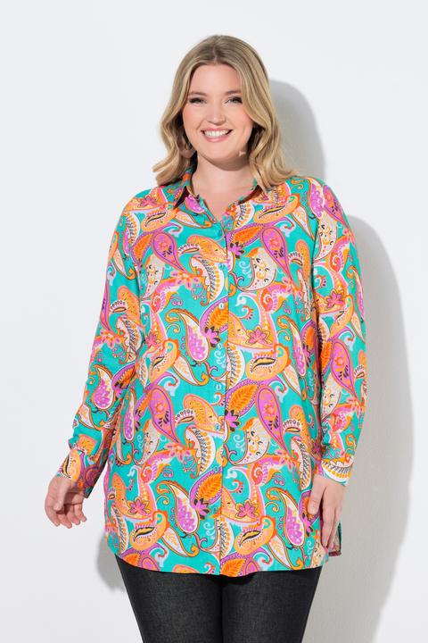 Immagine prodotto Miamoda Blusa lunga con Paisley, colletto da camicia e maniche lunghe (52)