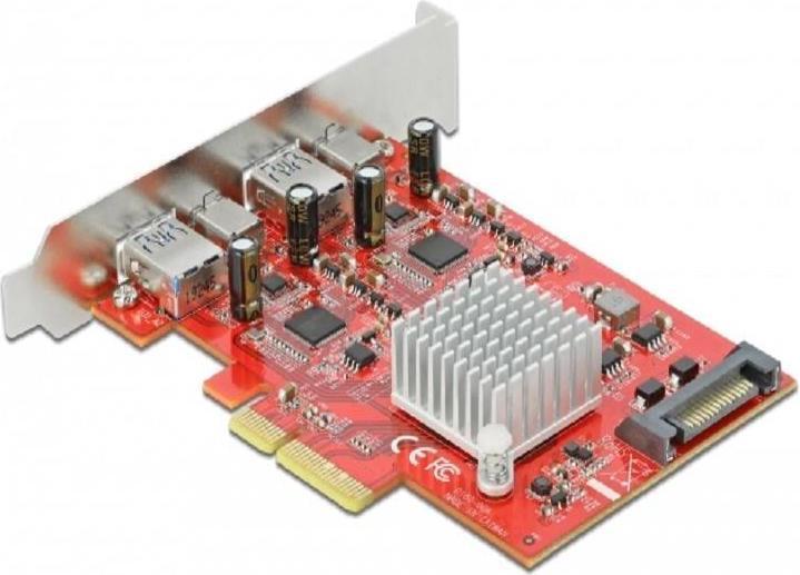 Actual product image Delock PCI Express Card USB 3.1 Gen2 - 2x USB-A + 2x USB-C