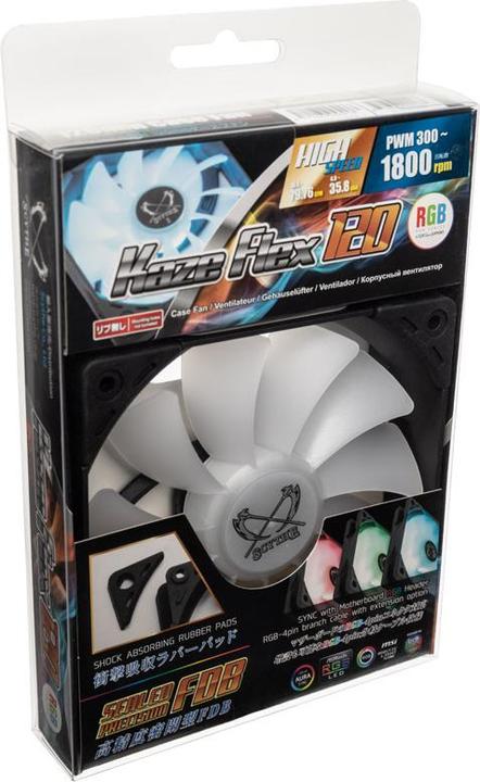 Actual product image Scythe Kaze Flex RGB PWM fan, 300-1800 rpm (120 mm, 1 x)