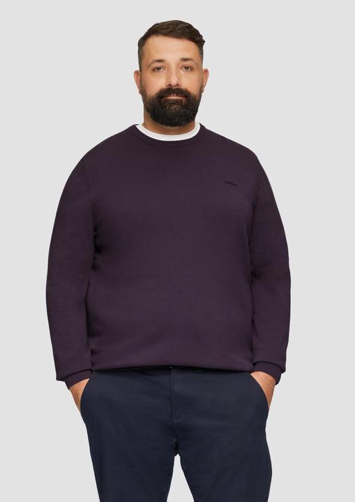 Produktbild S.Oliver Strickpullover Strickpullover mit Logo-Stickerei (4XL)