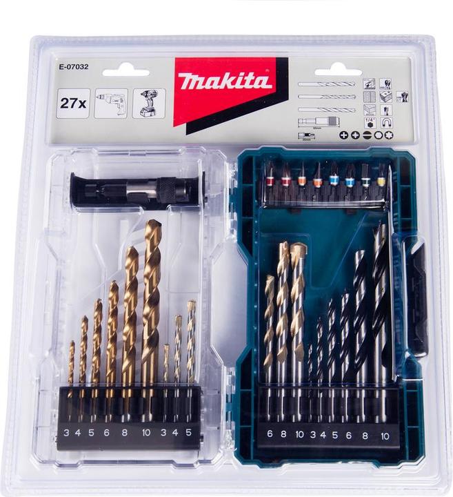 Produktbild Makita Bit-Set 27tlg. (Innensechskant, Innensechsrund TX, Kreuz Phillips PH, Kreuz Pozidriv PZ, Schraubschlitz)