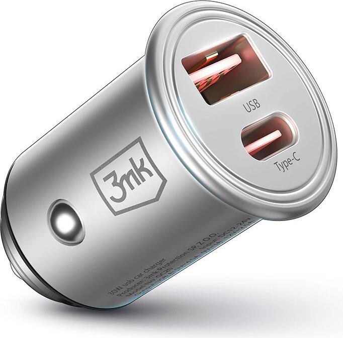 Produktbild 3MK HyperCar Charger 45W Ładowarka samochodowa 1xUSB-A + 1xUSB-C