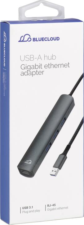 Actual product image Bluecloud USB-A Hub and Gigabit Ethernet, 4 ports (USB-A, 4 ports)