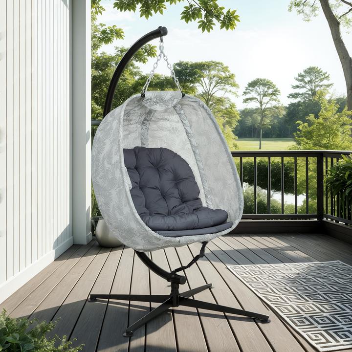 Produktbild Outsunny Hängesessel Stahl, Polyester Grau
