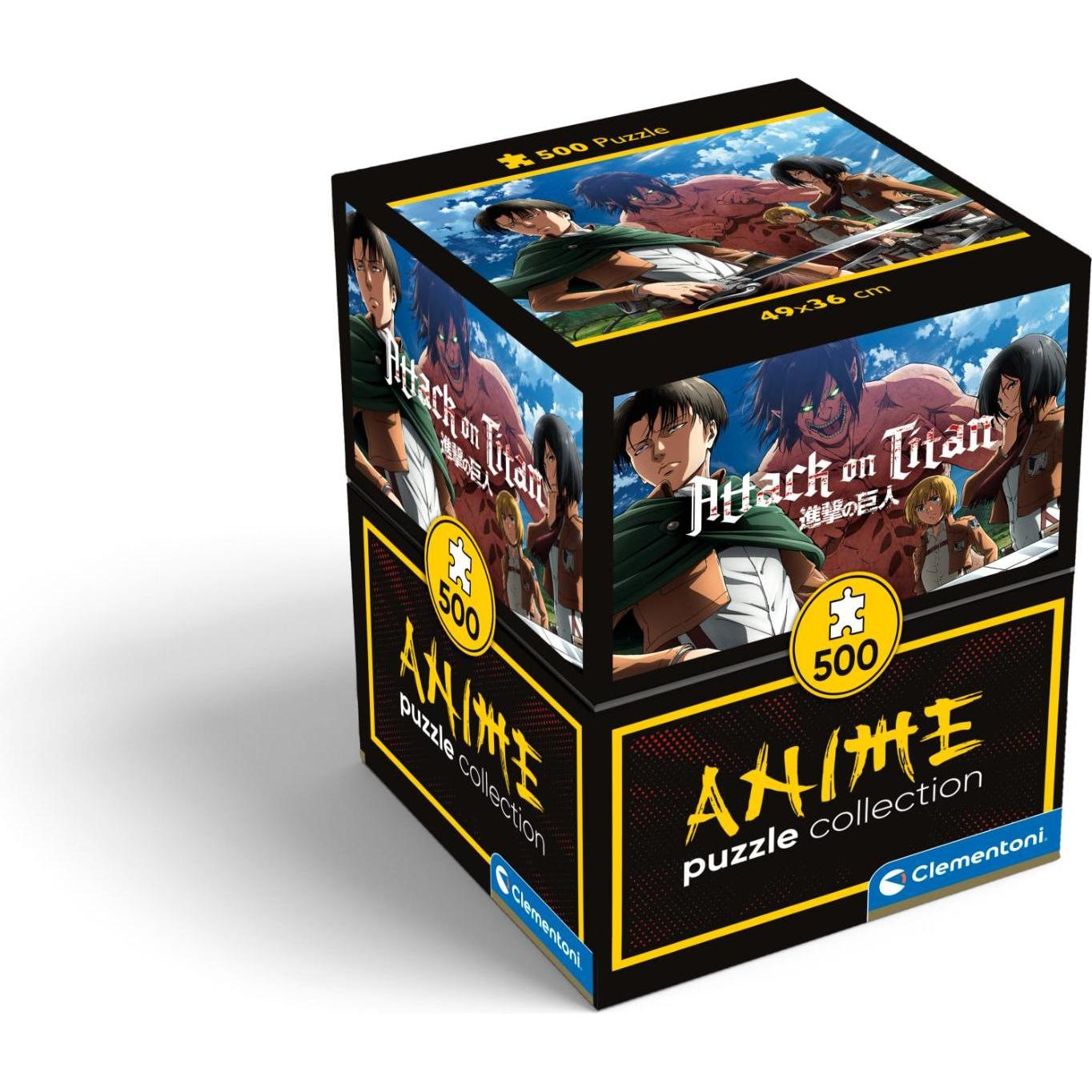 Clementoni L'ATTAQUE DES TITANS - Levi, Mikasa, Armin et... - Puzzle Cube 500P (500 Teile)