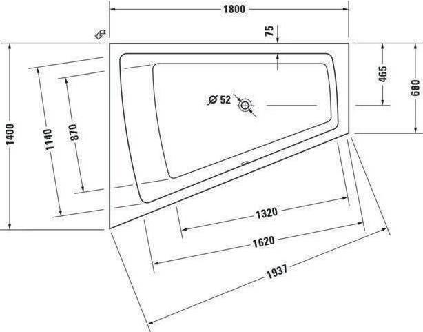 Produktbild Duravit Whirlwanne PAIOVA 315 l 1800x1400mm we 1 RS li Combi-Syst (2 Personen)