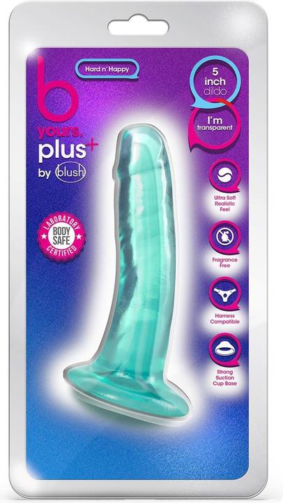 Actual product image Blush B Yours Plus Hard n' Happy 5" Dildo, Strong Suction Cup & Harness Compatible, Realistic Feel