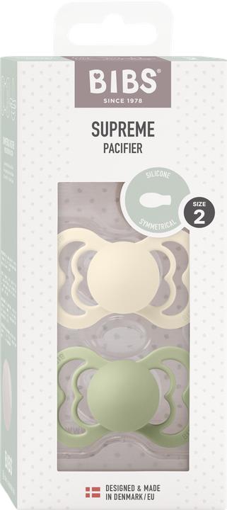 Immagine prodotto Bibs Supreme 2 PACK Silicone Symmetrical 6-12m Ivory Sage (2 x, 6 - 12 M.)