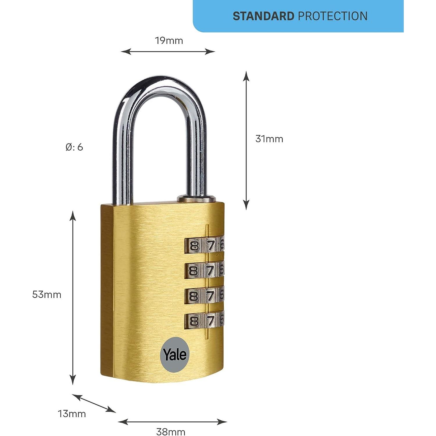Thumbnail - Yale, Vorhängeschloss, YE3CB/38/131/1/GO Vorhängeschloss 38 mm Gold Zahlenschloss