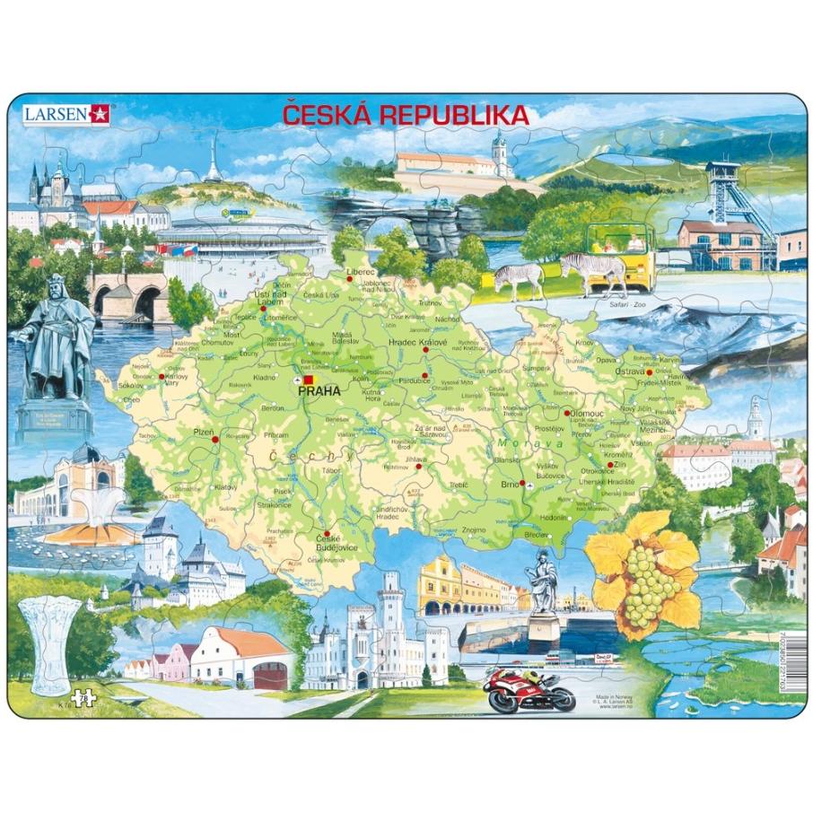 Larsen Puzzle - Tschechien mit Landmarken (78 Teile)