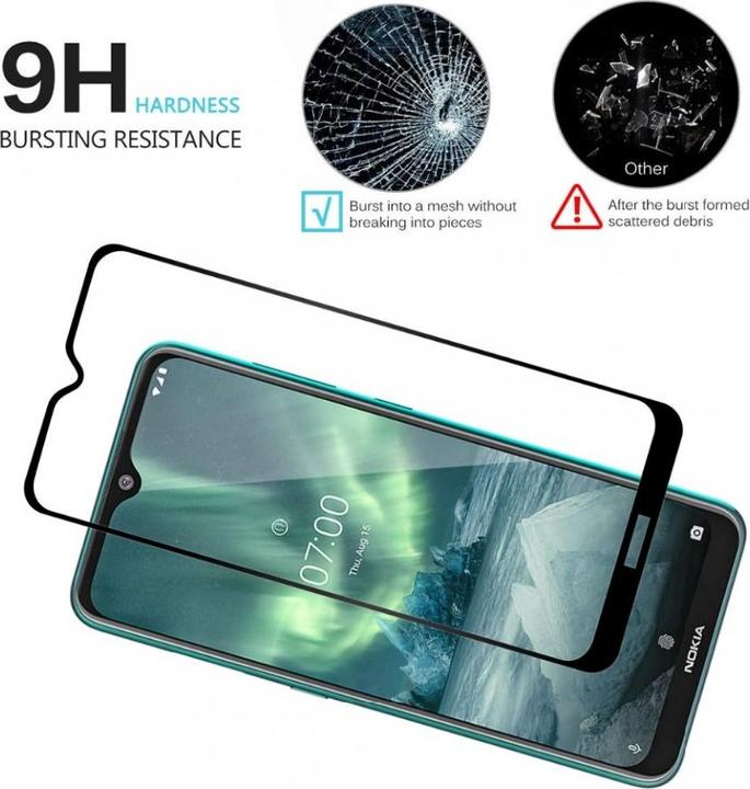 Actual product image Screenguard Nokia 7.2 Full Screen Protective Glass Film 2.5D 9H (1 pcs., Nokia 7.2)