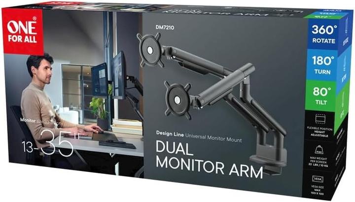 Actual product image One for All Monitor mount design dual black (Table, 35", 9 kg)