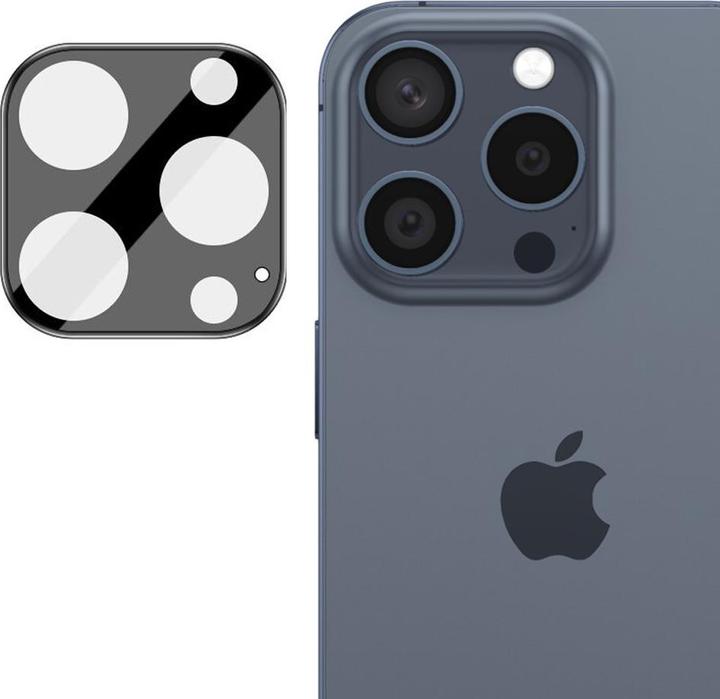 Actual product image Techsuit - Full Camera Glass - iPhone 15 Pro / iPhone 15 Pro Max - Black (Apple iPhone 15 Pro, Apple iPhone 15 Pro Max)