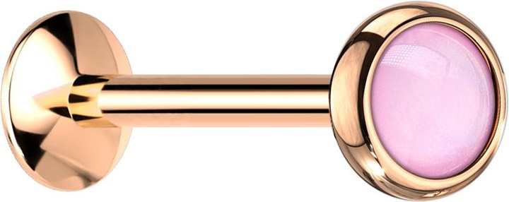 Immagine prodotto Star Piercing Micro UFO Labret filo interno oro rosa con pietra epossidica rosa (Acciaio chirurgico 316L, senza ottone)