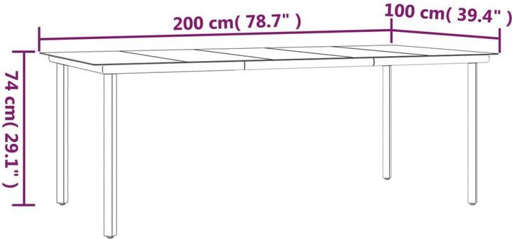 Produktbild vidaXL Garten Essgruppe (200 x 100 x 74 cm)