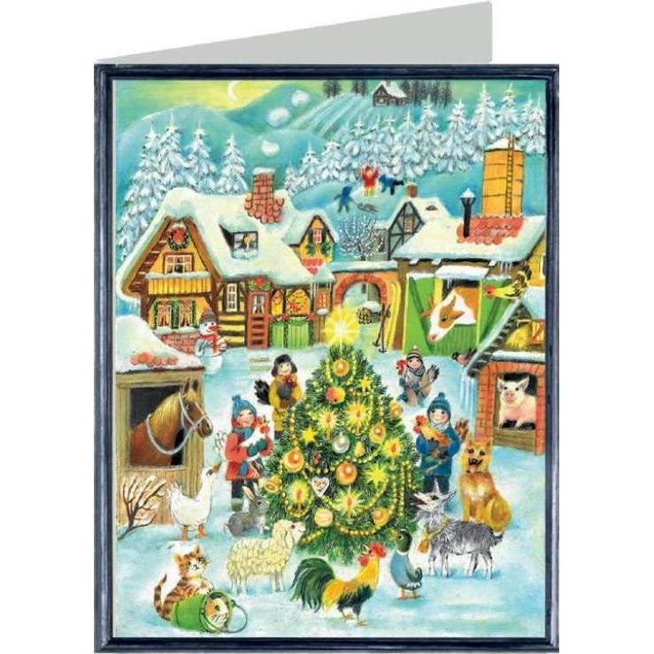 Richard Sellmer, Grusskarte + Briefpapier, Weihnachten auf dem Bauernhof