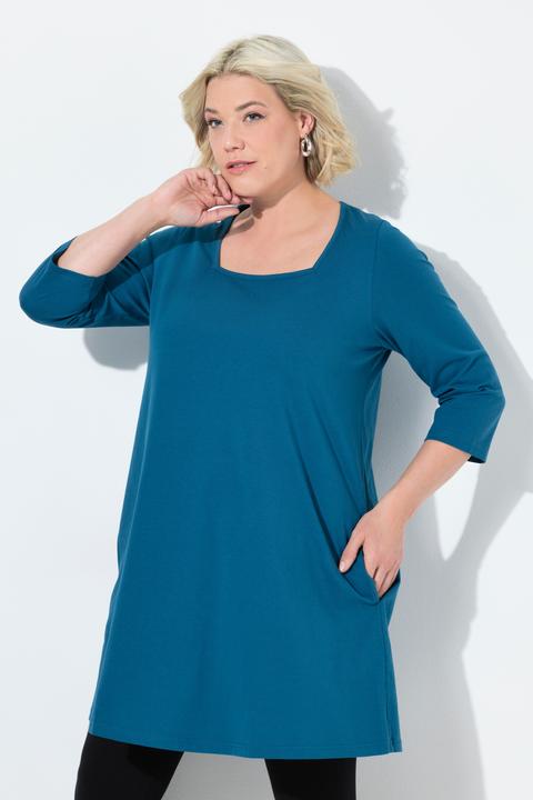 Produktbild Ulla Popken Longshirt, A-Linie, Carré-Ausschnitt, 3/4-Arm (56)