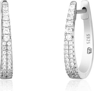 Produktbild JVD Shiny silver hoop earrings with zircons SVLE1833XH2BI00