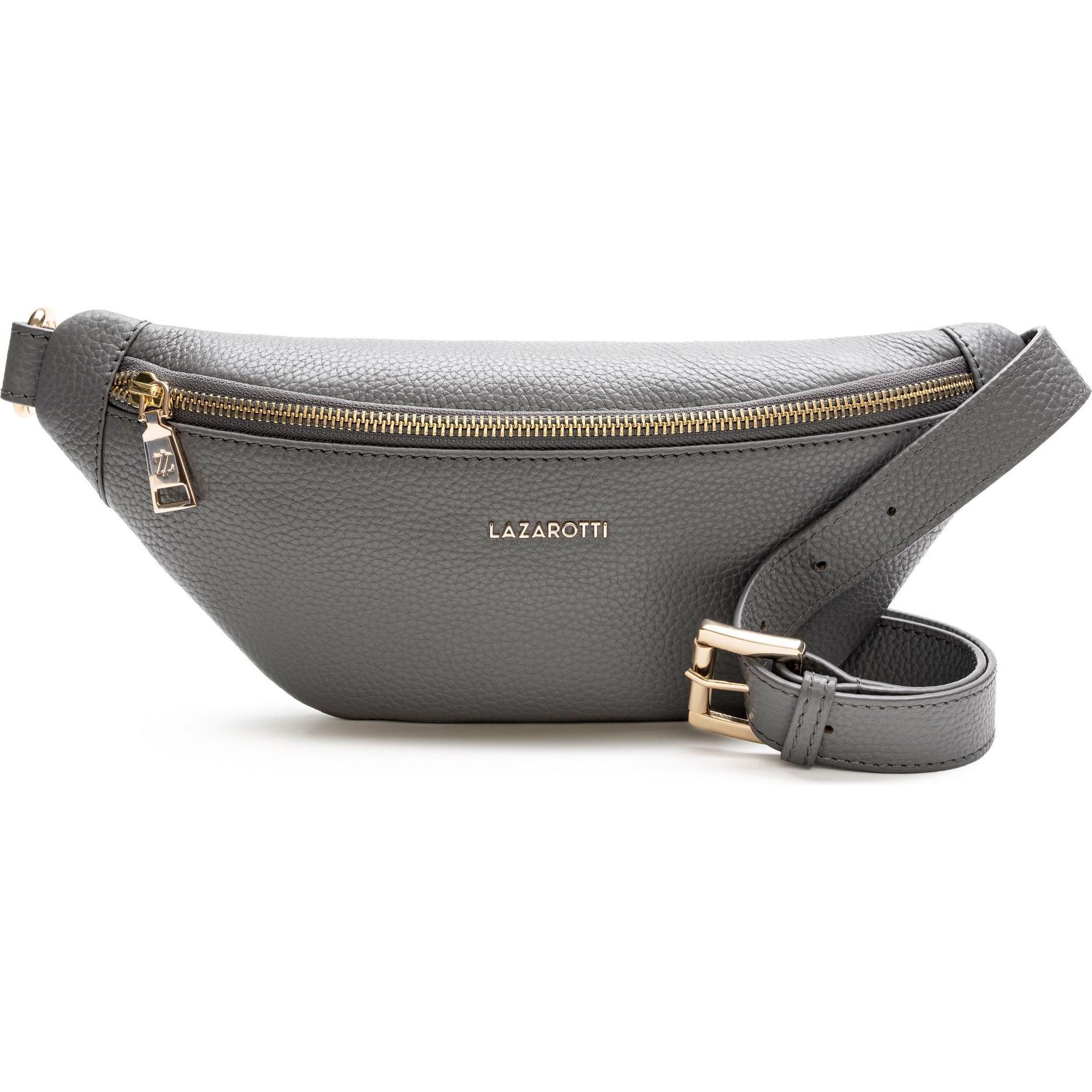 Thumbnail - Lazarotti, Bauchtasche, Bologna Leather Gürteltasche Leder 31 cm, Grau