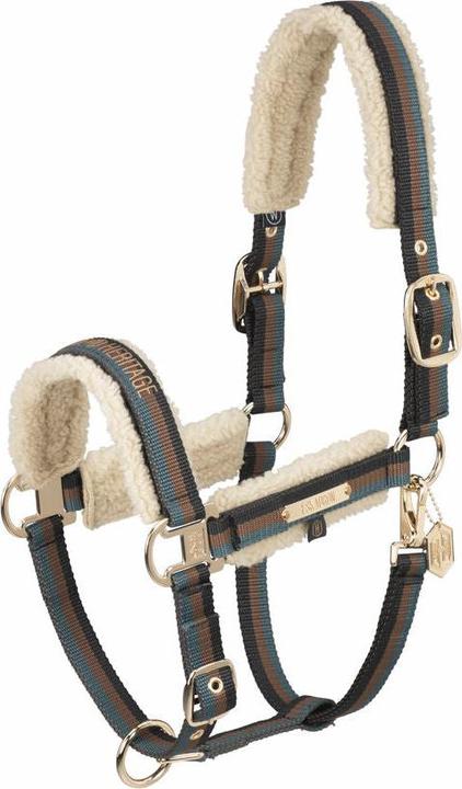 Eskadron Double Pin Teddyfleece Headcollar Almond/Vintage Green