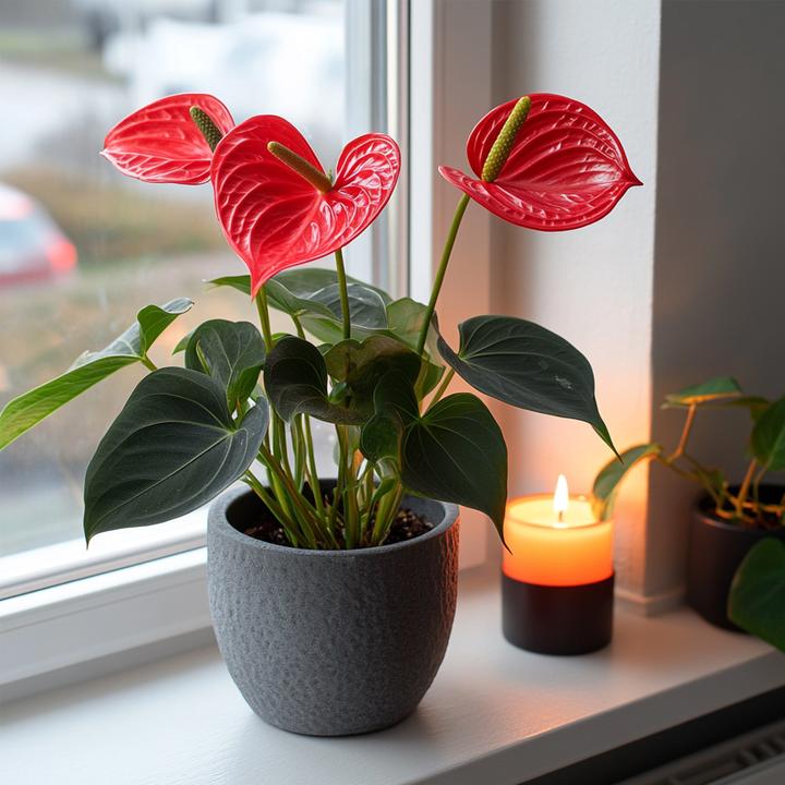 Actual product image Plant in a Box Anthurium 'Royal Champion' - Flamingoblume (35 cm)