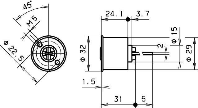 Image du produit Dormakaba KABA 8 Cylindre de commutateur 1007 F à fermeture différente 2 clés
