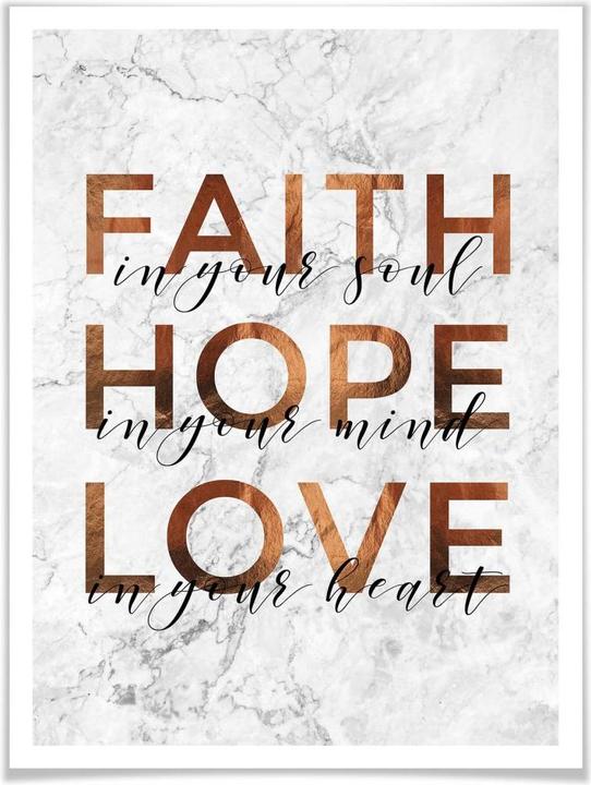 Immagine prodotto Trenddeko Copper Optics - Fede Speranza Amore (40 x 50 cm)