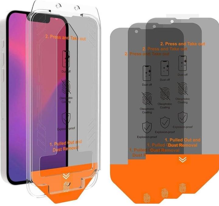 Image du produit 4smarts Second Glass Privacy, Service Kit + Anti Dust (10 pcs, Apple iPhone 13, Apple iPhone 13 Pro, Apple iPhone 14, Apple iPhone 16e)