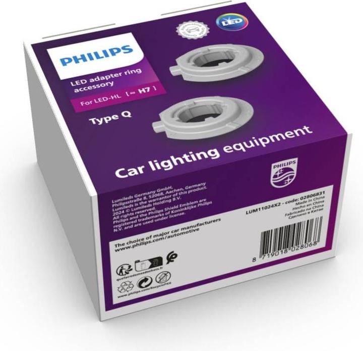 Actual product image Philips Accessories for LED upgrade 11024X2 Type Q adapter rings (H7)