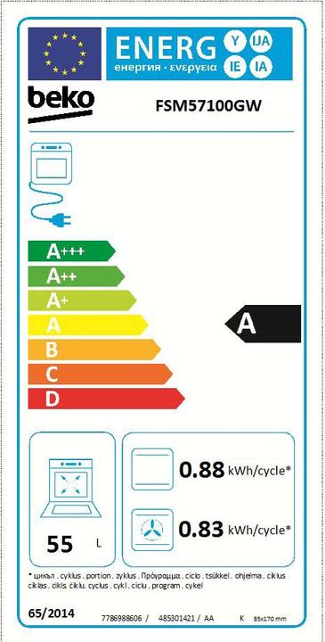 Energie-Label Beko FSM57100GW