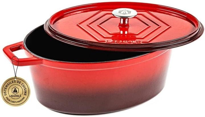 Productafbeelding Laguiole Cast iron stewpan enameled oval red 31 x 23 cm 57 l (Braadpan + kasserol, Gietijzer)