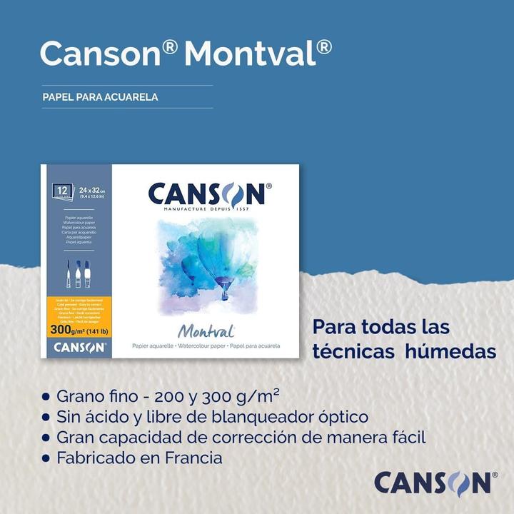 Image du produit Canson Bloc d'aquarelle "Montval", DIN A3, 100 feuilles (A3, Blanc)