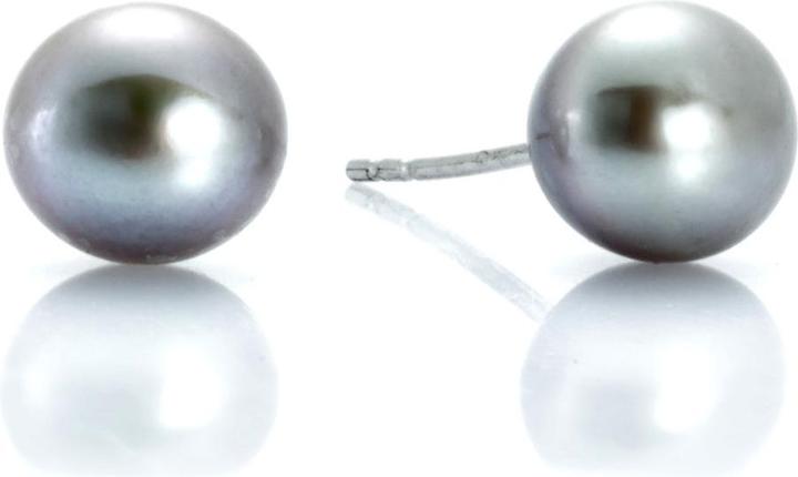 Produktbild Andreani Ohrstecker aus echtem Silber 925 mit echter Süsswasserperle 8-8.5mm hellgrau (Echtes Silber 925)