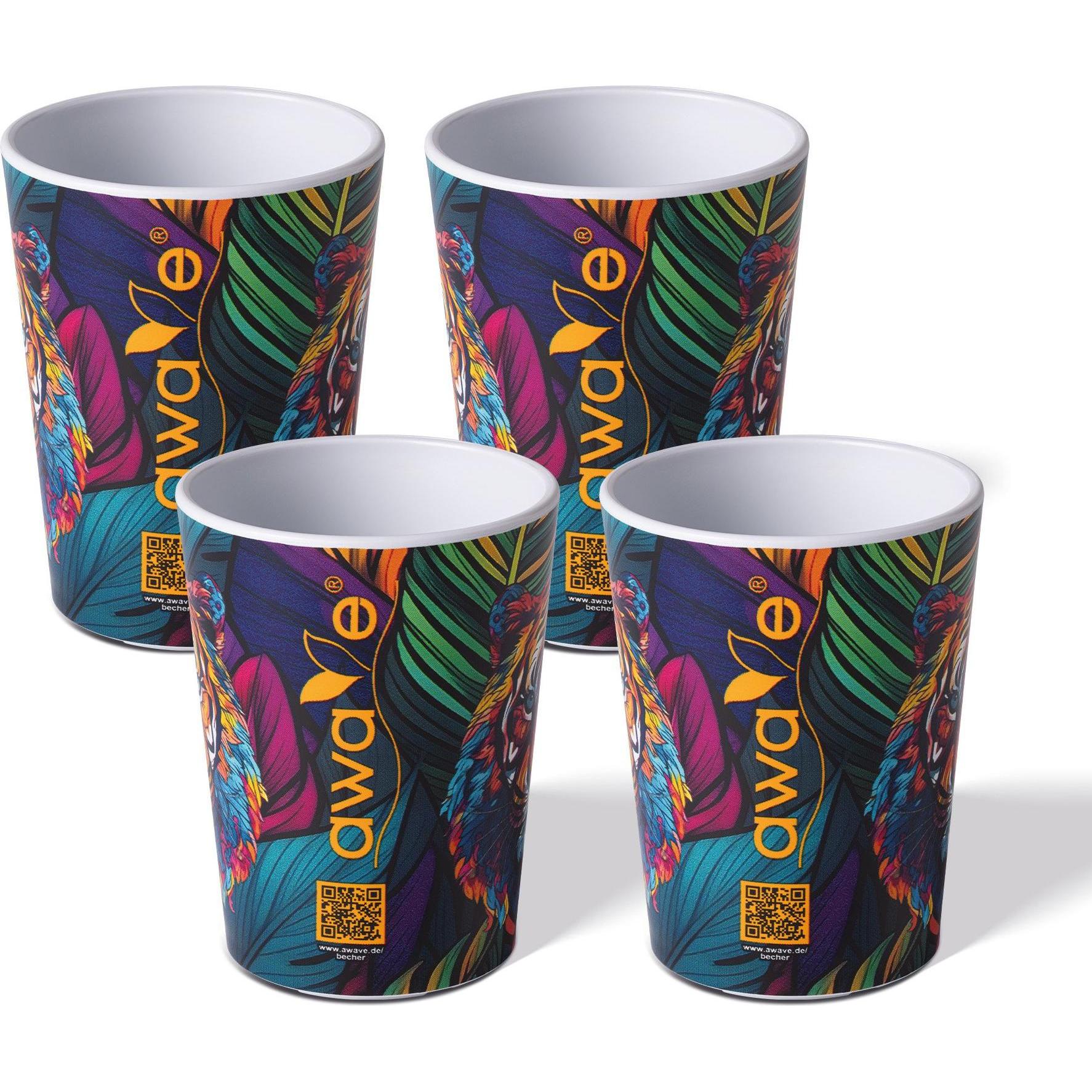 Awave 4-tlg. Shotbecher Set, 4 cl, aus rPET, Eichstrich bei 2 cl und 4 cl, stapelbar, Trinkgläser